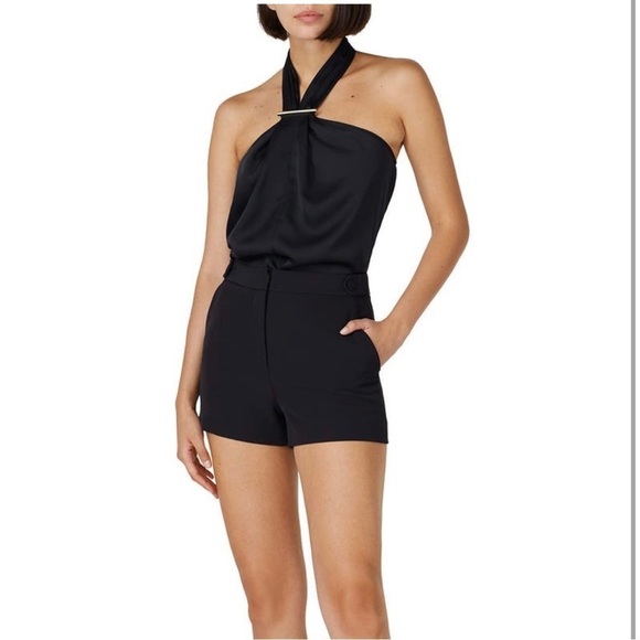 Jason Wu Front Bar Black Halter Top Size 12 - Picture 2 of 10